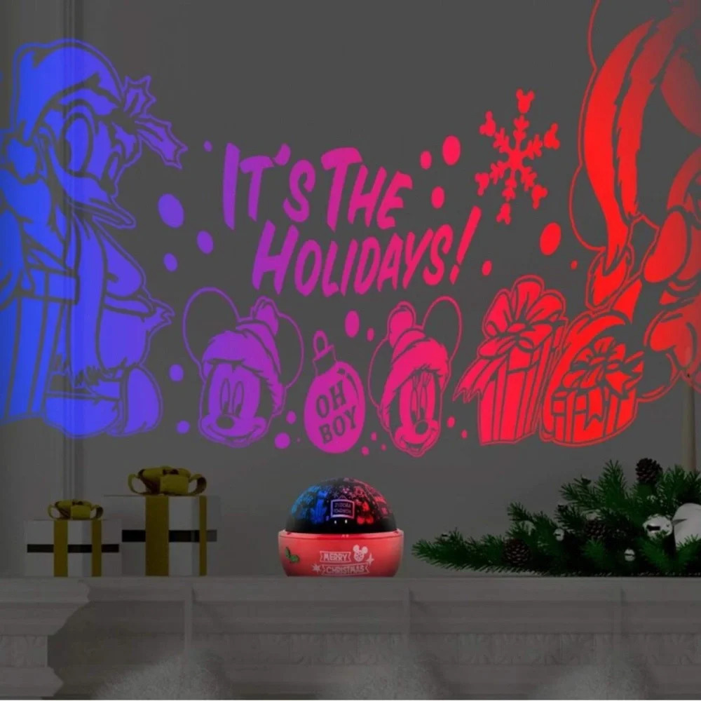 Disney projector Christmas moves light up multi Color battery operated turns pic